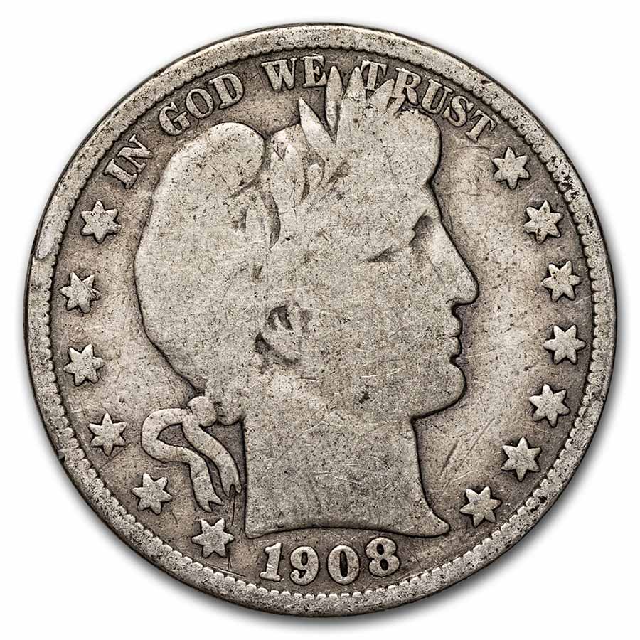1908-S Barber Half Dollar Good