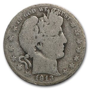 1913-S Barber Half Dollar AG