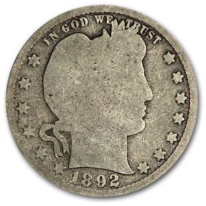 1892-S Barber Quarter AG