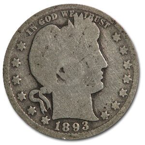 1893-O Barber Quarter Good