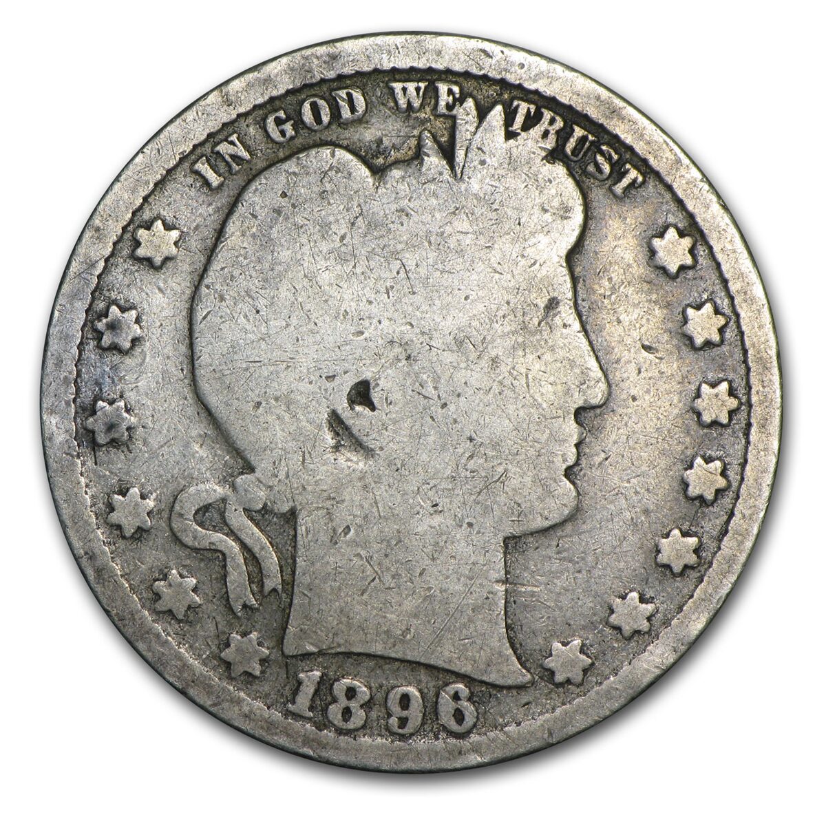 1896-S Barber Quarter AG