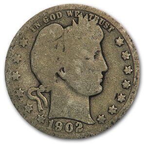 1902-O Barber Quarter Good