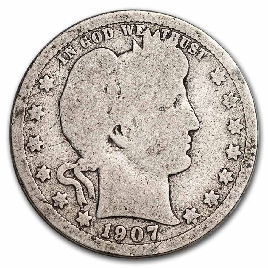 1907-D Barber Quarter Good/VG