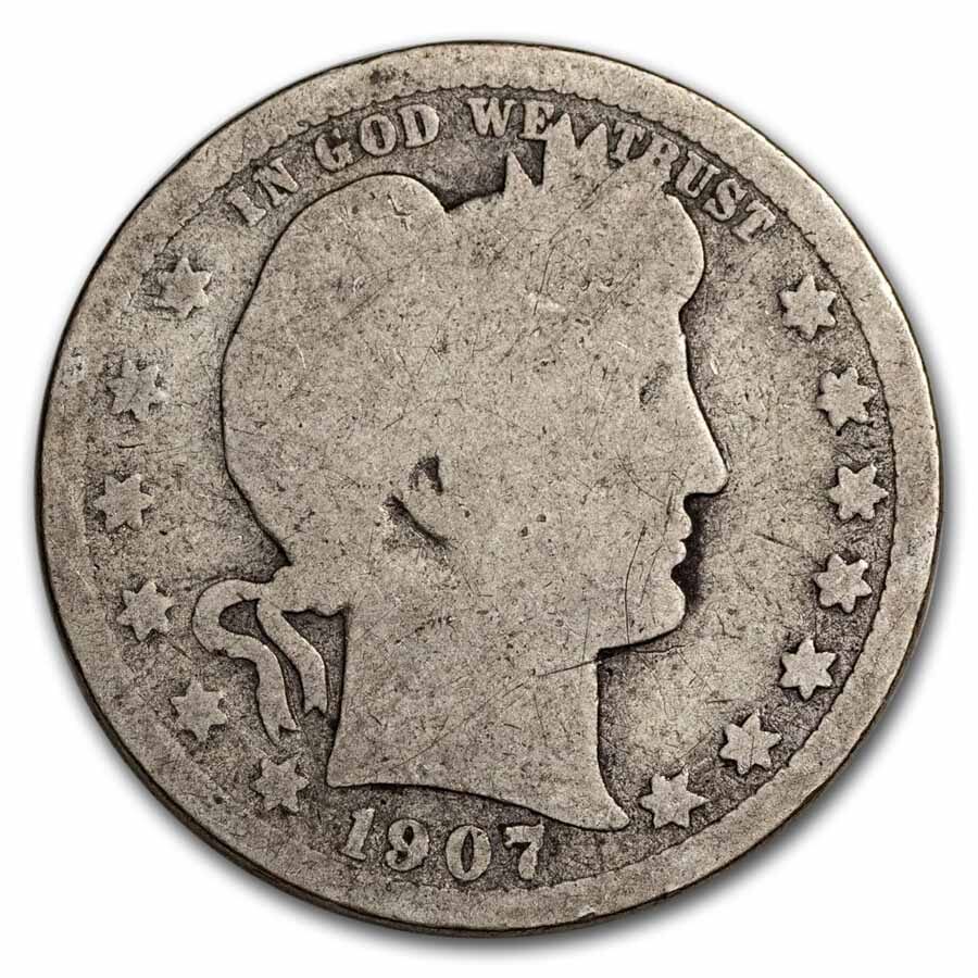 1907-S Barber Quarter AG