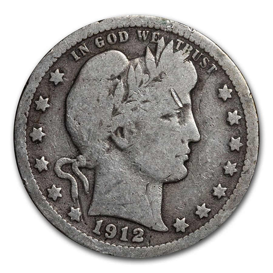 1912 Barber Quarter Good/VG