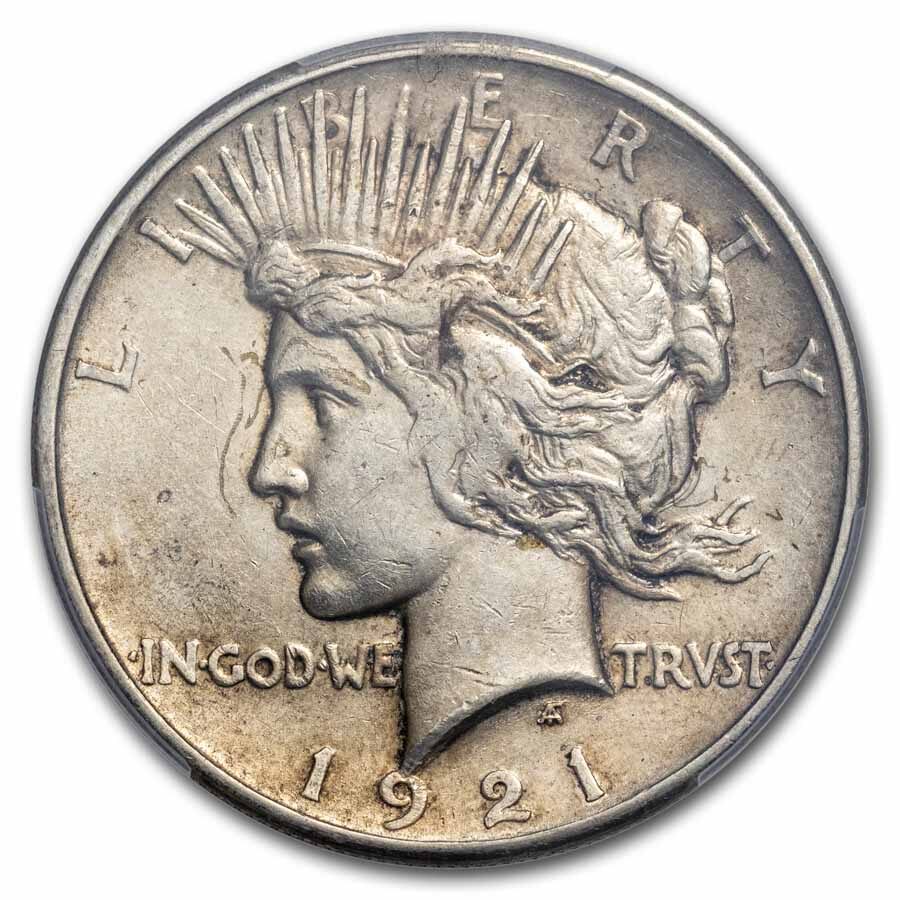 1921 Peace Dollar AU-55 PCGS