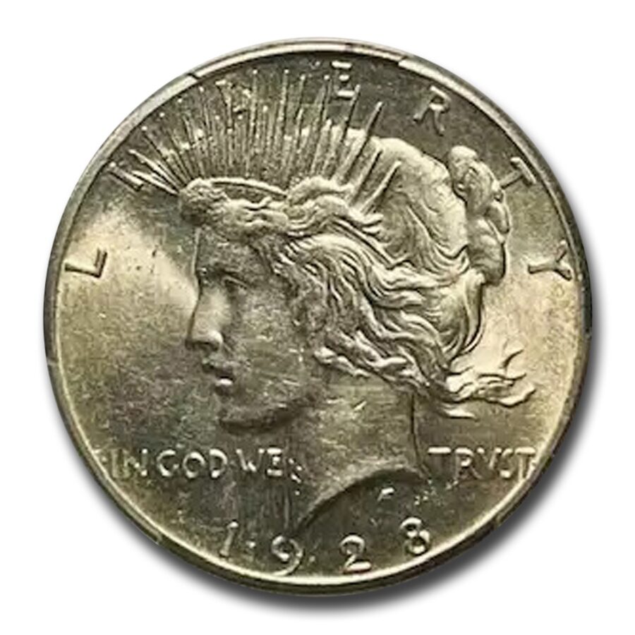 1928 Peace Dollar AU-58 PCGS
