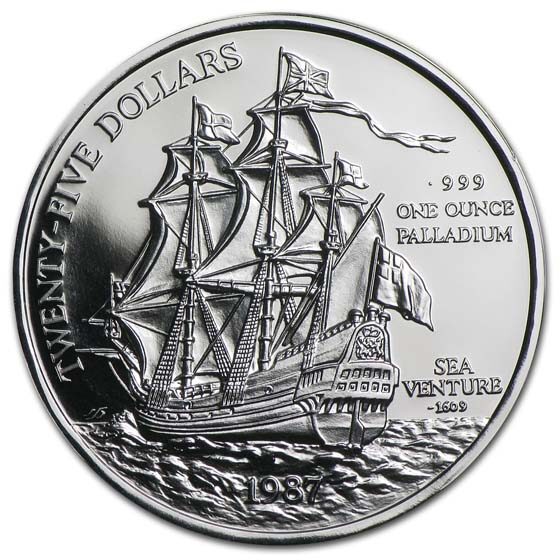 1987 Bermuda 1 oz Palladium Sea Venture Proof