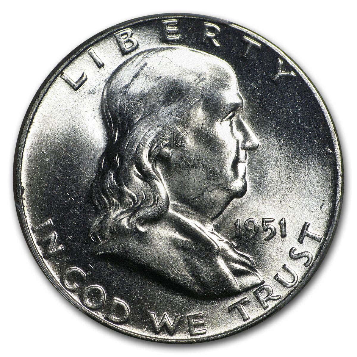 1951 Franklin Half Dollar MS-64 PCGS (FBL)