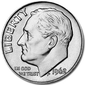 1962 Roosevelt Dime BU