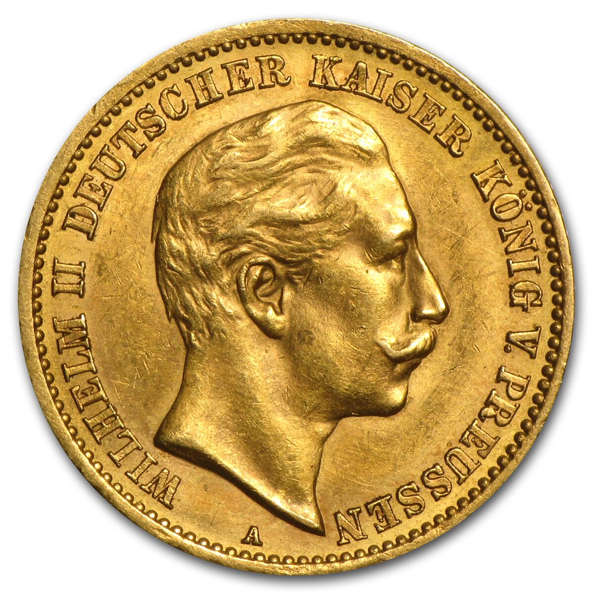 1890-1912 Germany Gold 10 Marks Prussia Wilhelm II Avg Circ