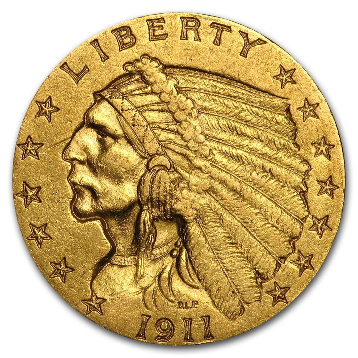 1911 $2.50 Indian Gold Quarter Eagle AU