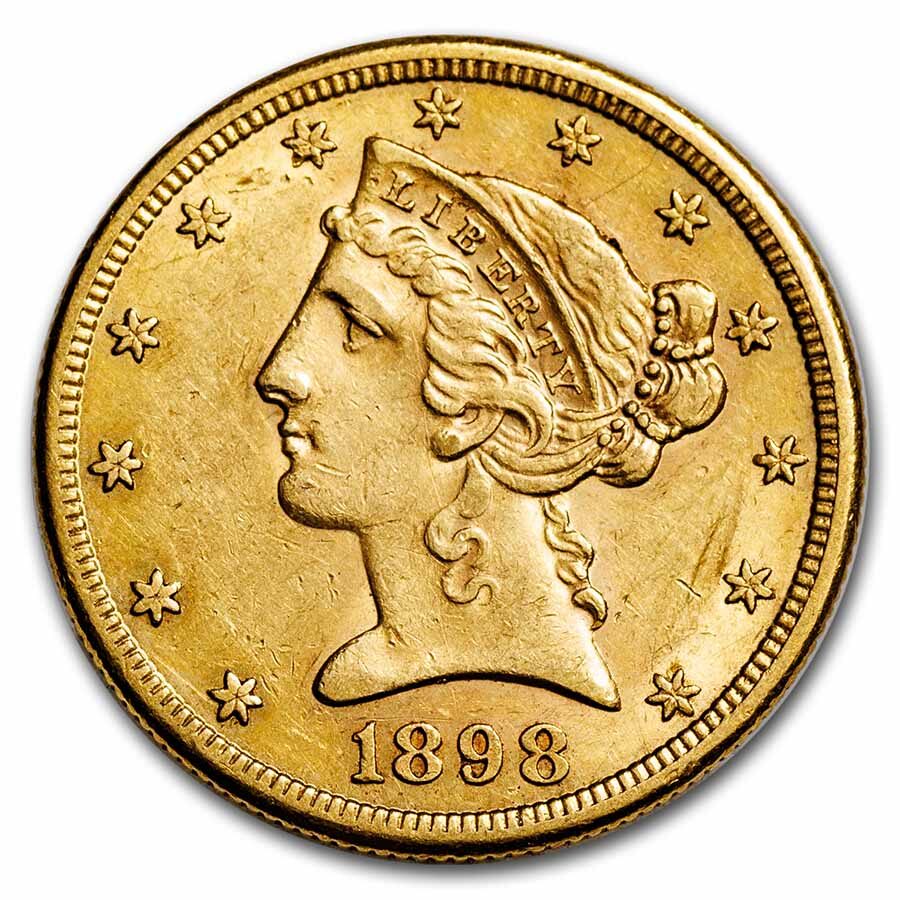 1898-S $5 Liberty Gold Half Eagle AU