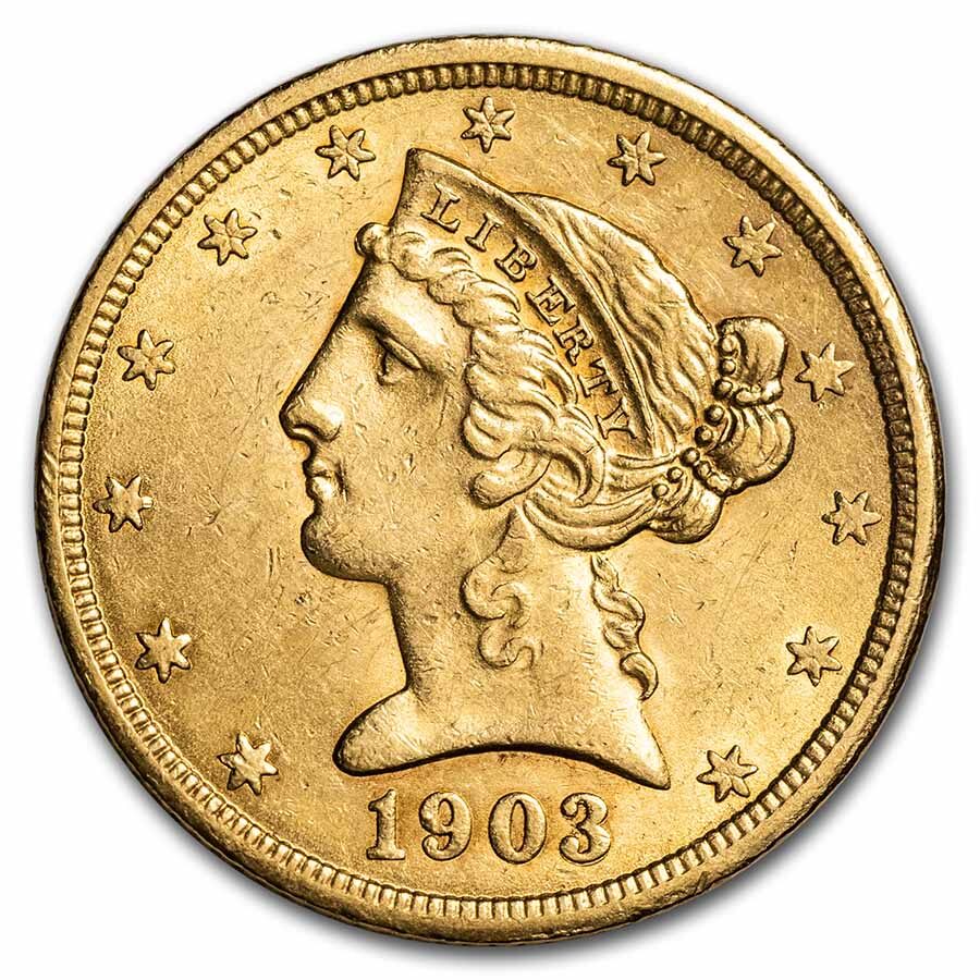 1903-S $5 Liberty Gold Half Eagle AU