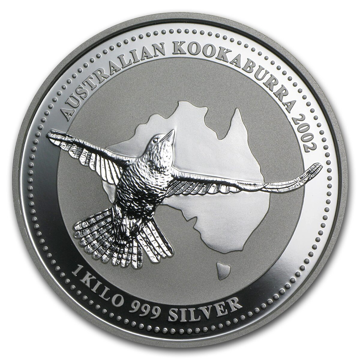 2002 Australia 1 kilo Silver Kookaburra BU