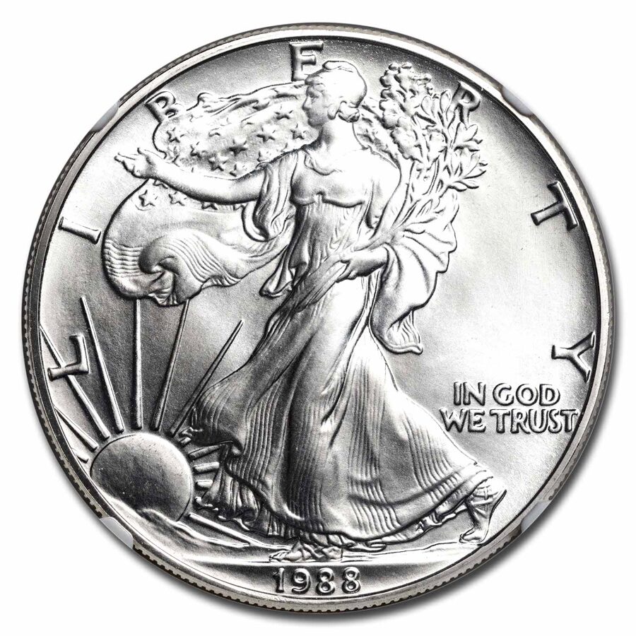 1988 American Silver Eagle MS-70 NGC