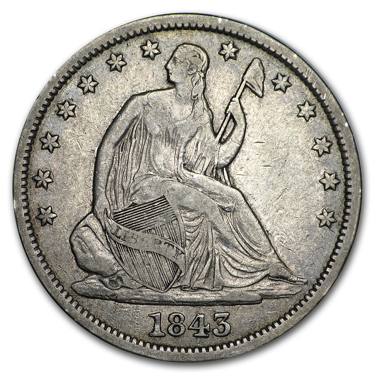 1843-O Liberty Seated Half Dollar VF