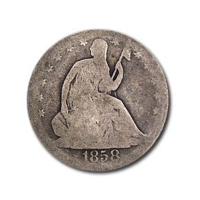 1858 Liberty Seated Half Dollar AG