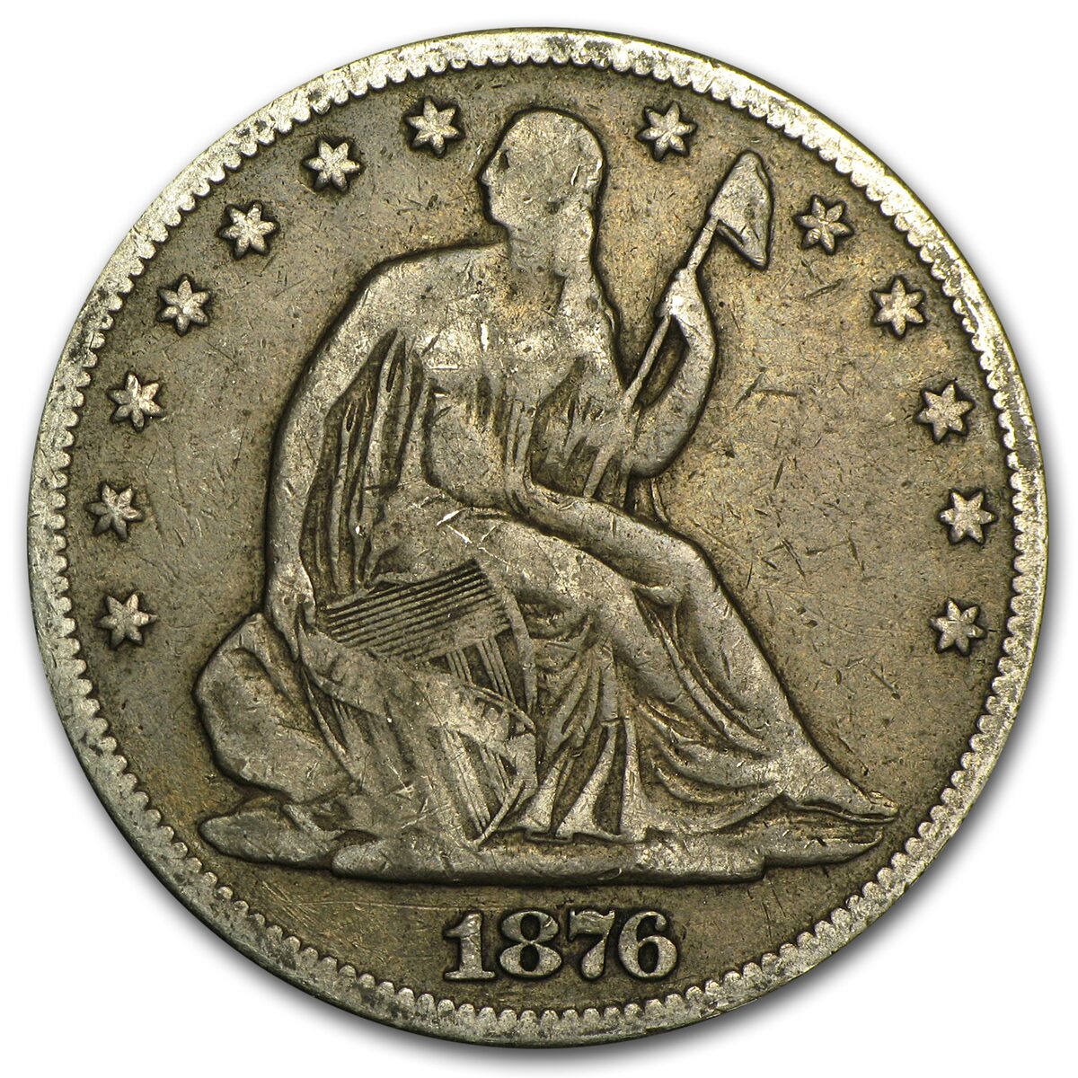 1876 Liberty Seated Half Dollar Fine