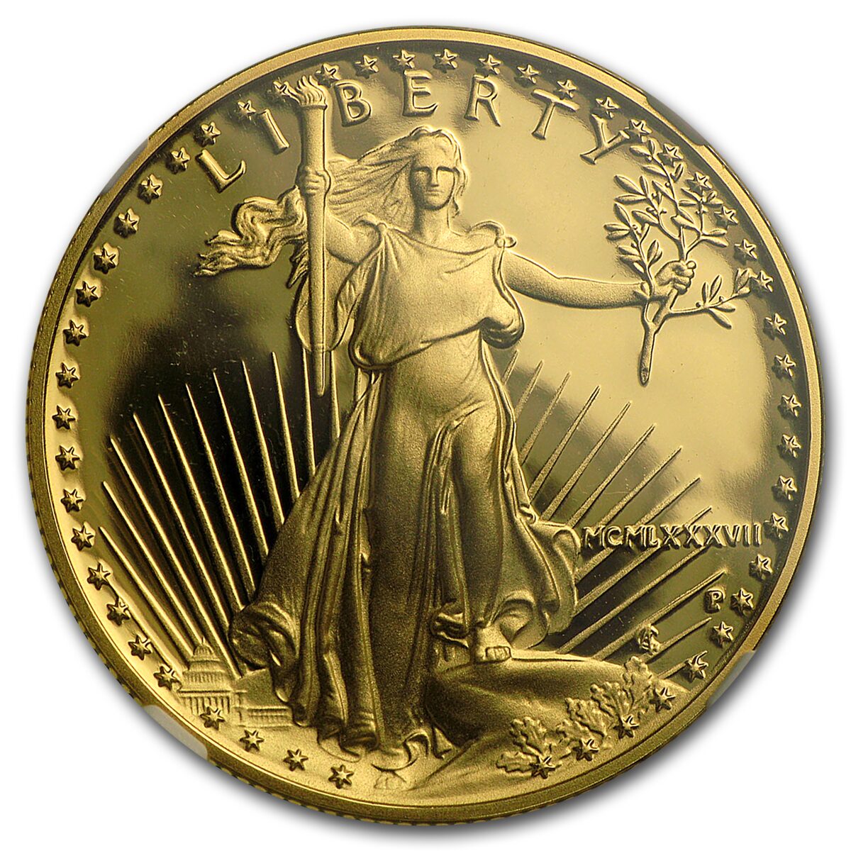 1987-P 1/2 oz Proof American Gold Eagle PF-69 UCAM NGC