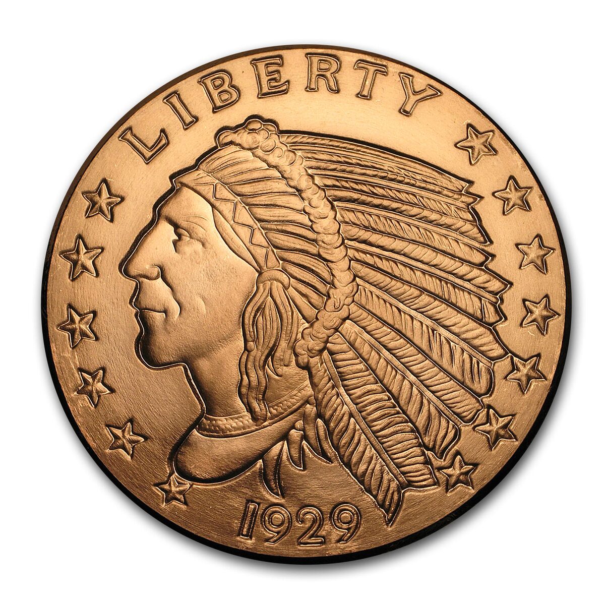 2 oz Copper Round - Incuse Indian