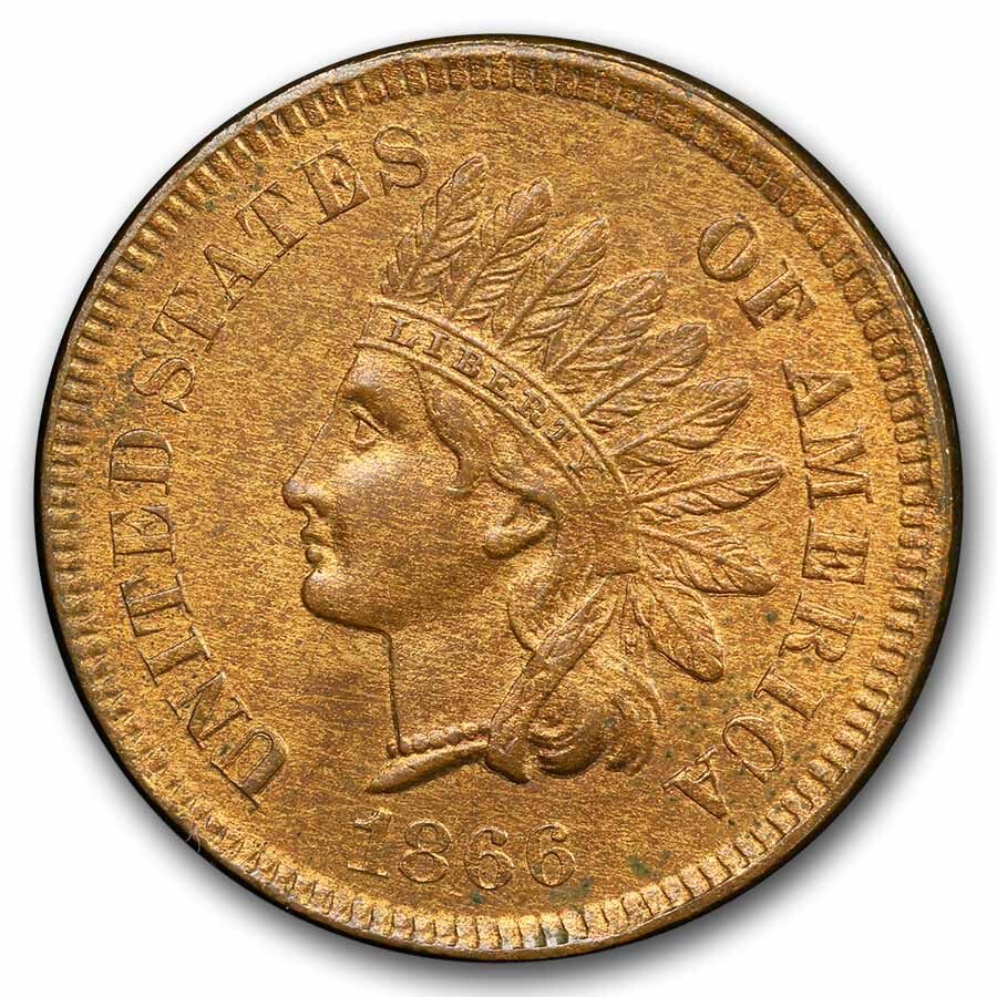 1866 Indian Head Cent MS-64 PCGS (Red/Brown)