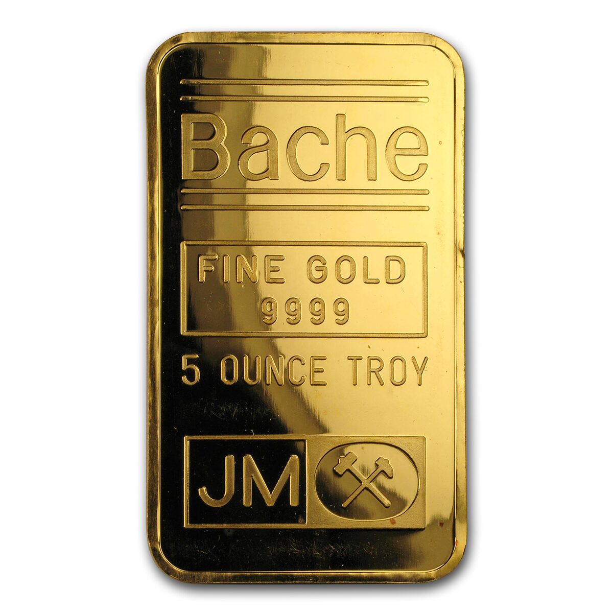 5 oz Gold Bar - Johnson Matthey (Bache, Pressed)