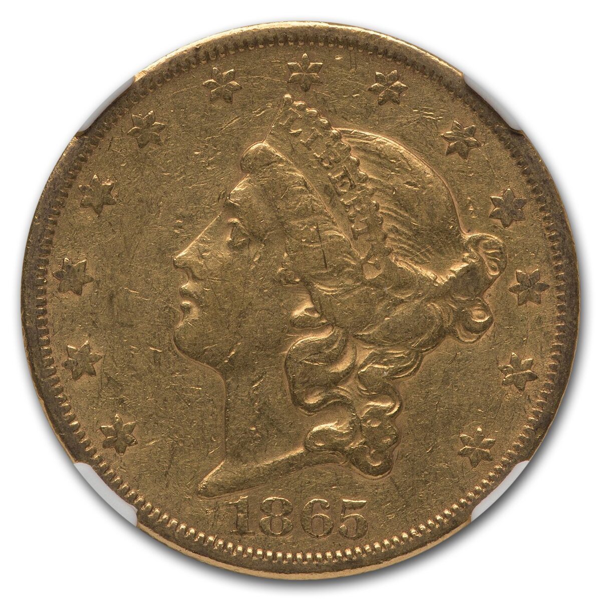 1865-S $20 Liberty Gold Double Eagle XF-45 NGC