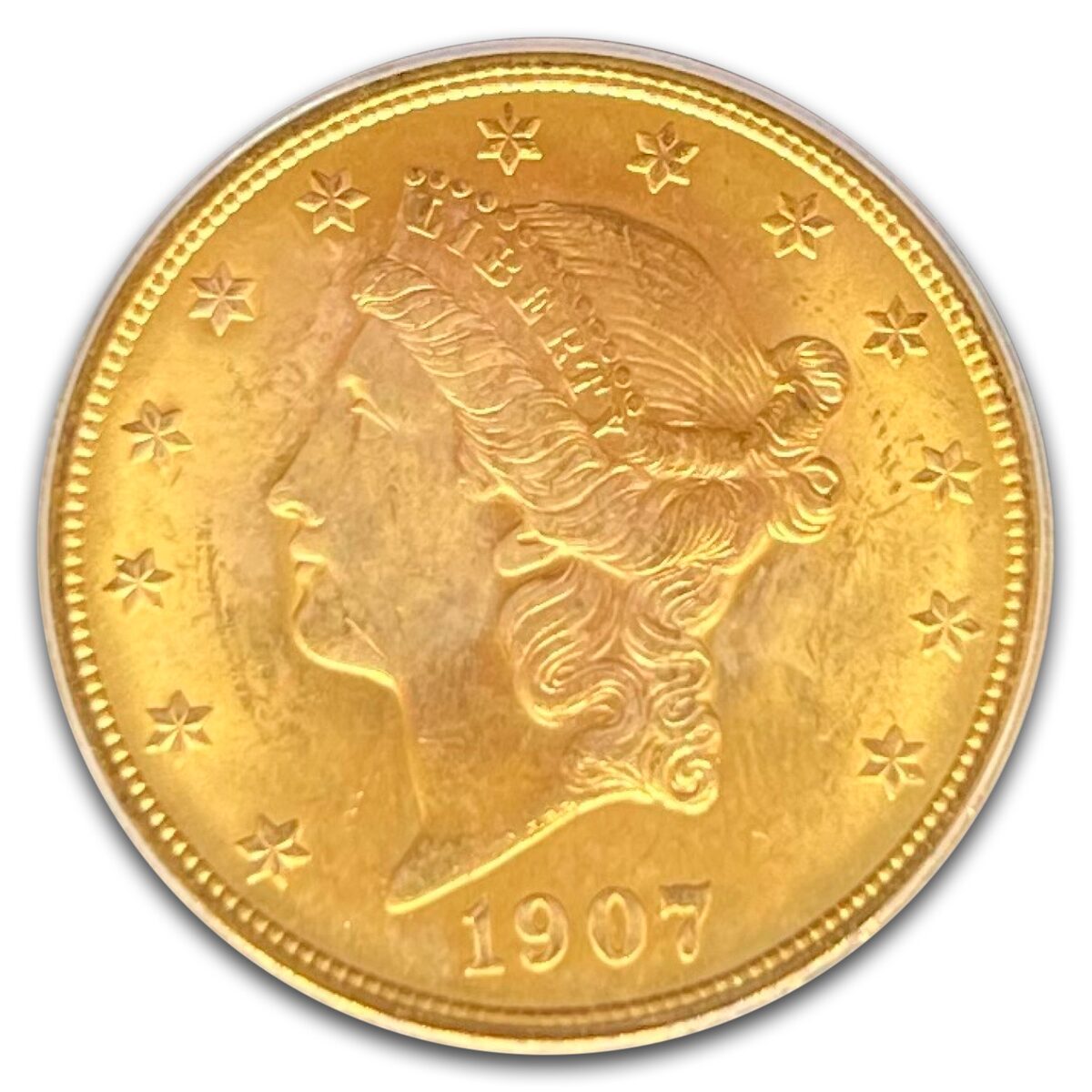 1907 $20 Liberty Gold Double Eagle MS-63+ PCGS