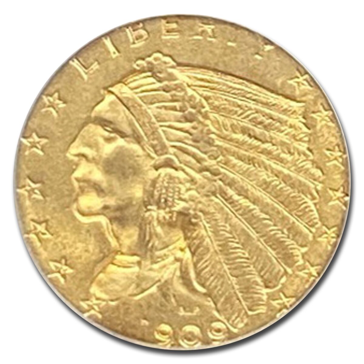 1909 $2.50 Indian Gold Quarter Eagle MS-63 PCGS CAC