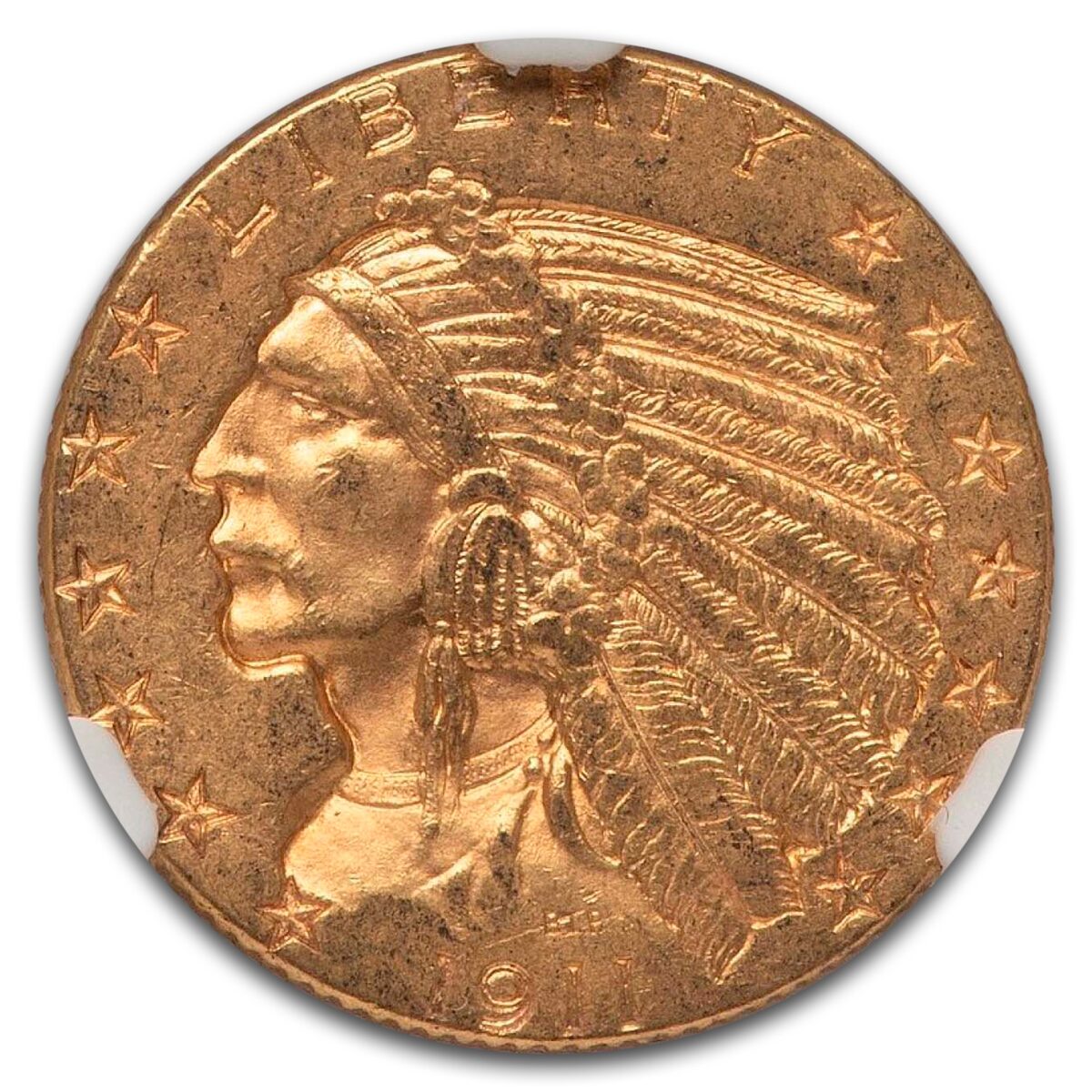 1911-D $5 Indian Gold Half Eagle MS-61 NGC