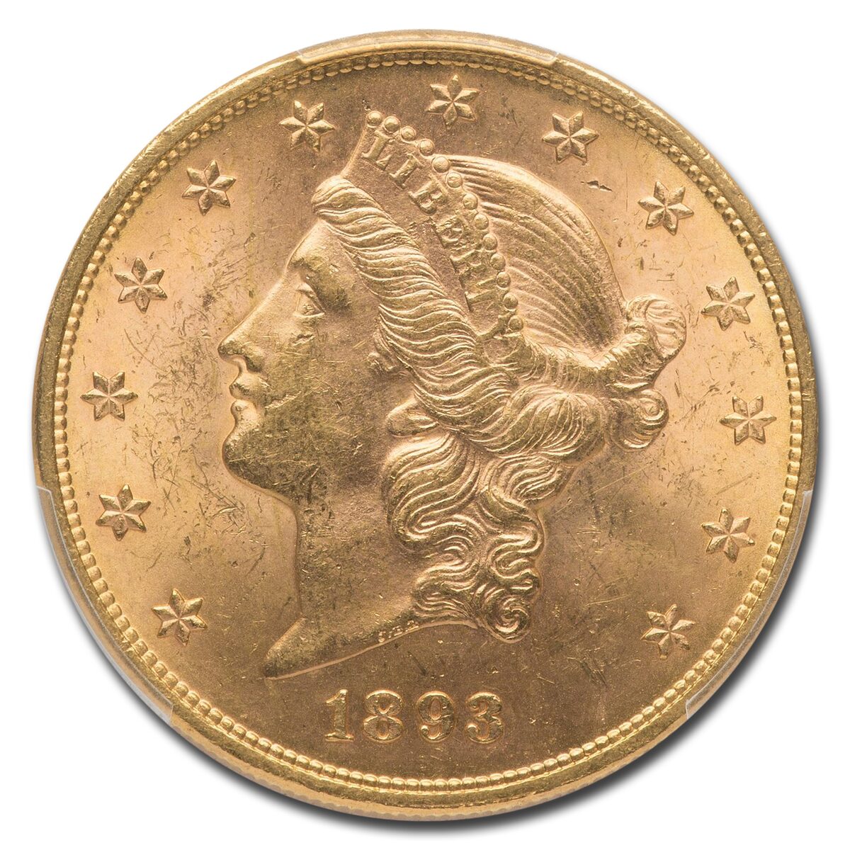1893 $20 Liberty Gold Double Eagle MS-63 PCGS