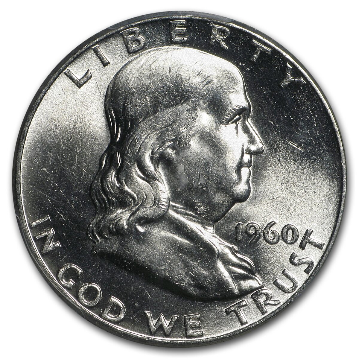 1960 Franklin Half Dollar MS-64 PCGS (FBL)