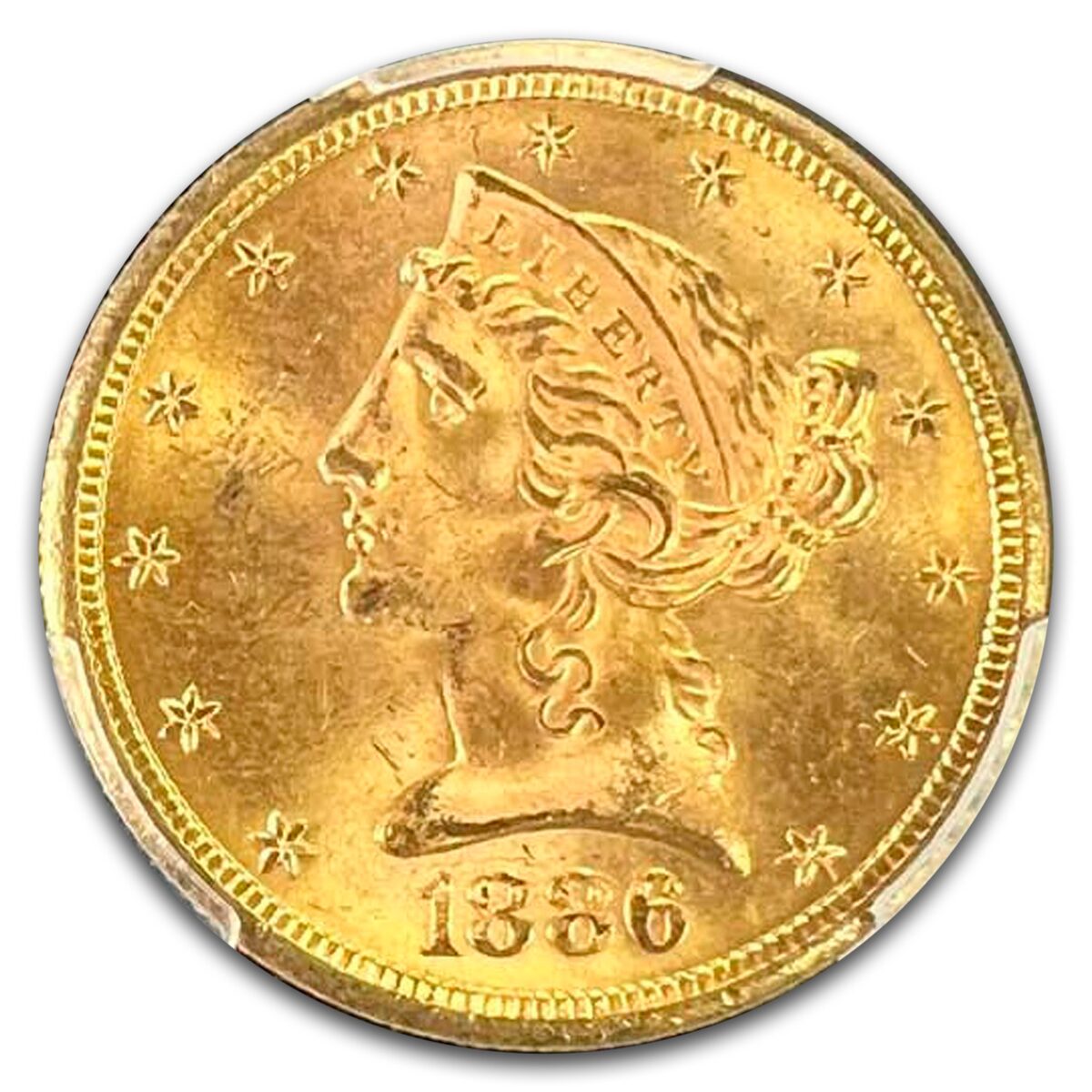 1886-S $5 Liberty Gold Half Eagle MS-65 PCGS