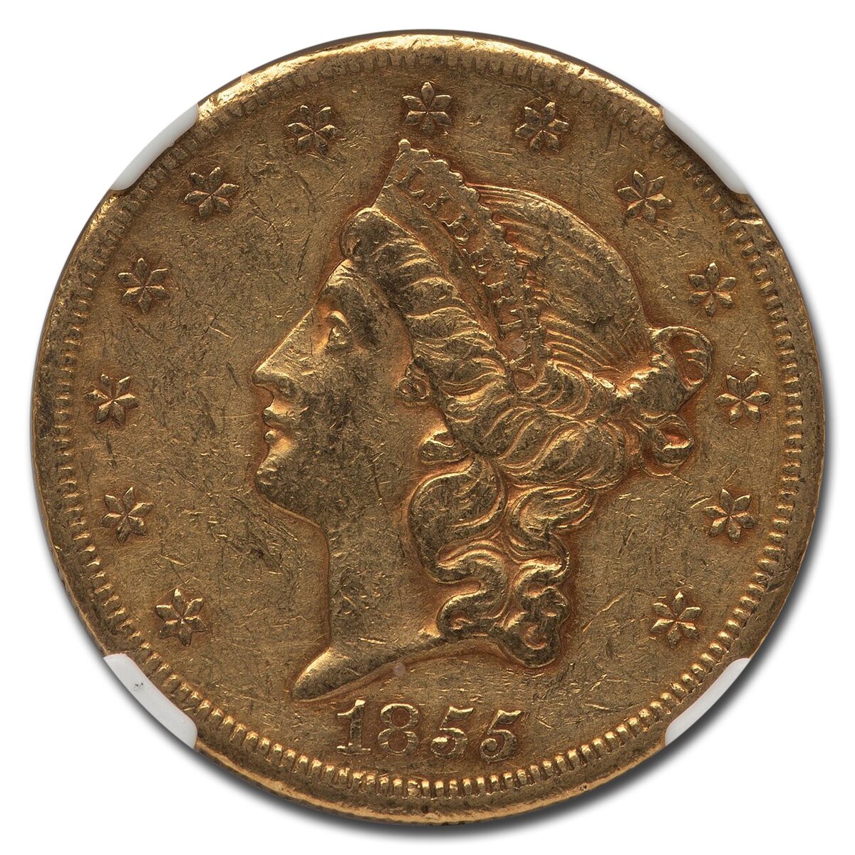 1855-S $20 Liberty Gold Double Eagle XF-45 NGC