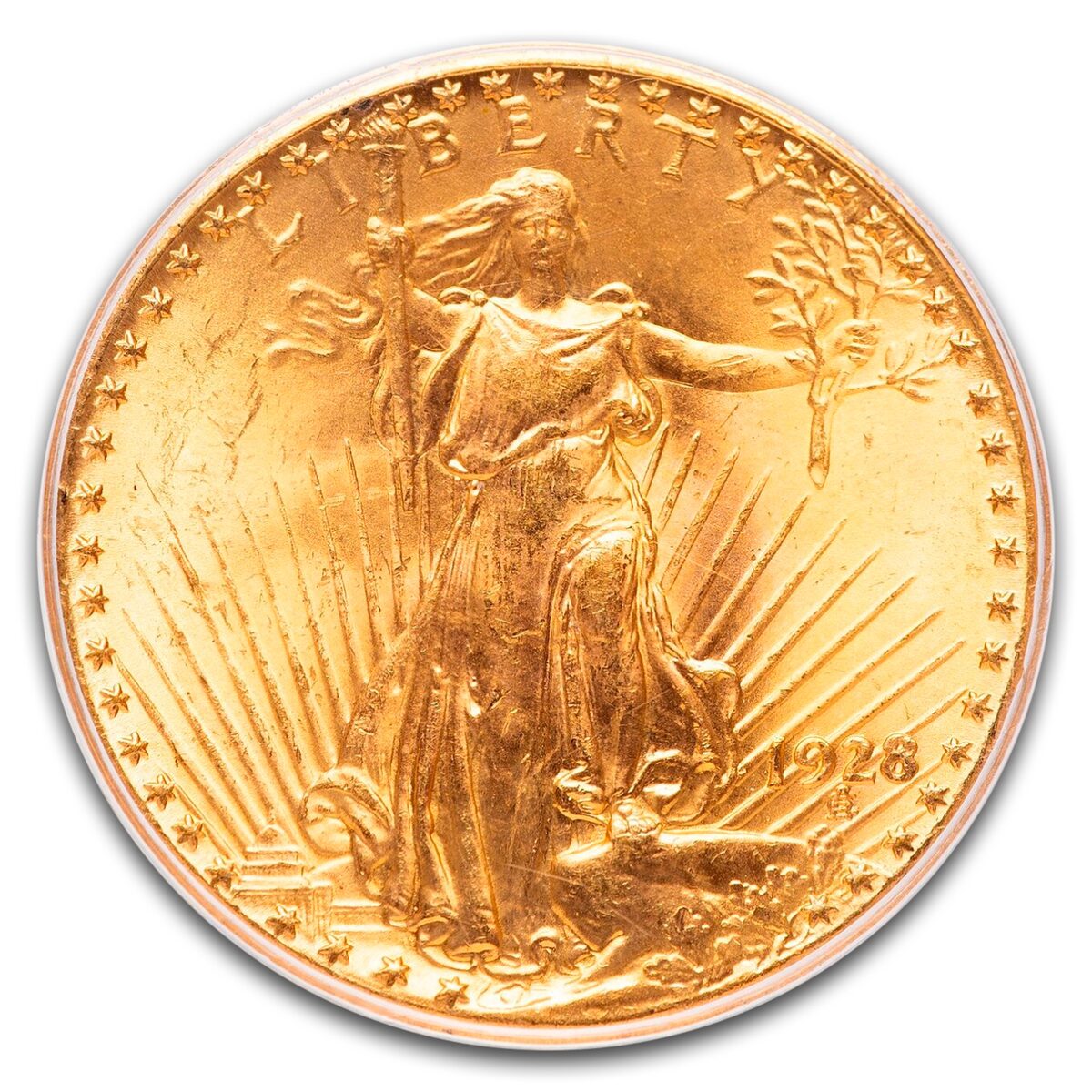 1928 $20 St. Gaudens Gold Double Eagle MS-65+ PCGS