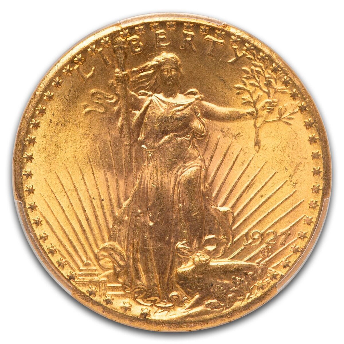 1927 $20 St Gaudens Gold Double Eagle MS-65+ PCGS