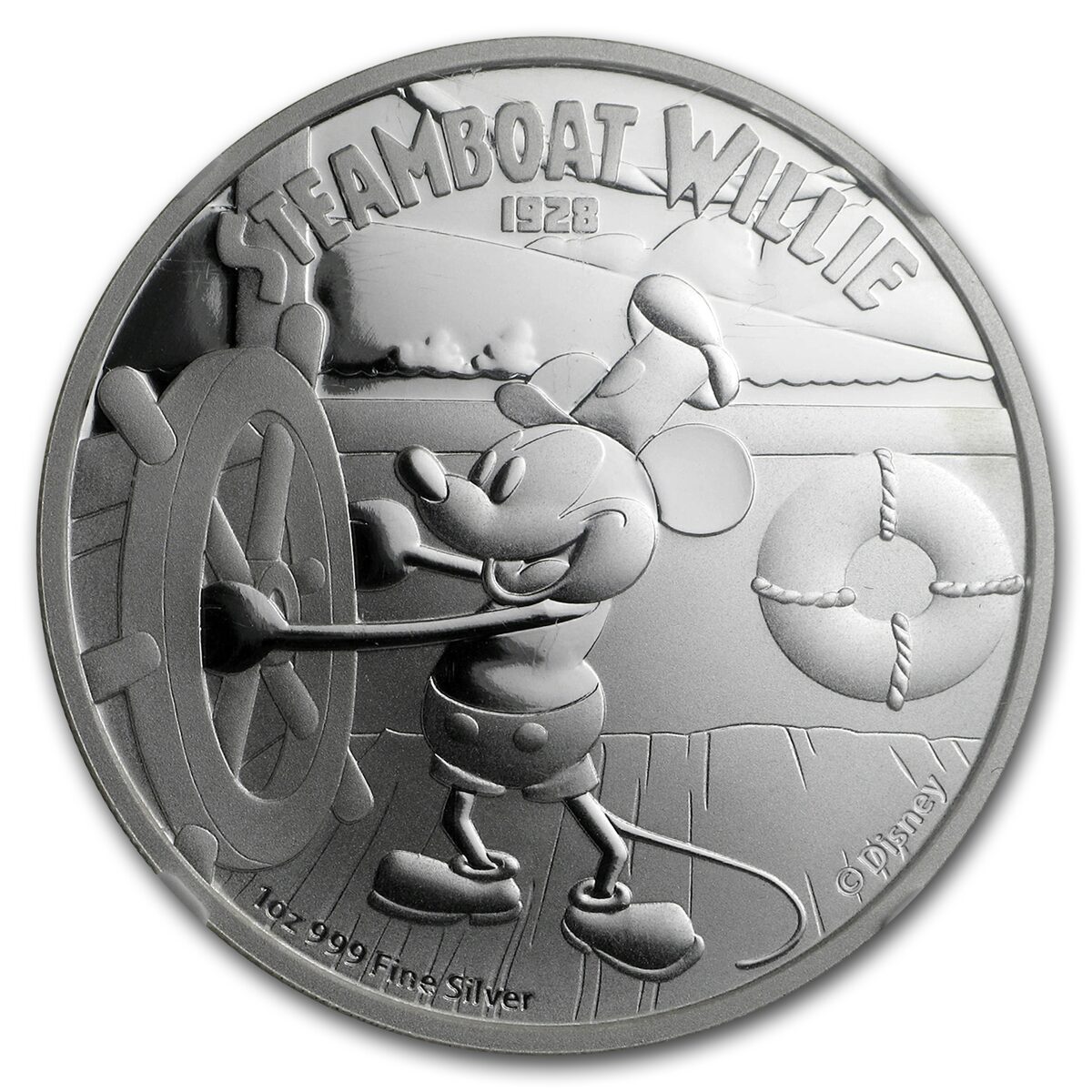 2014 Niue 1 oz Silver $2 Disney Steamboat Willie PF-70 NGC