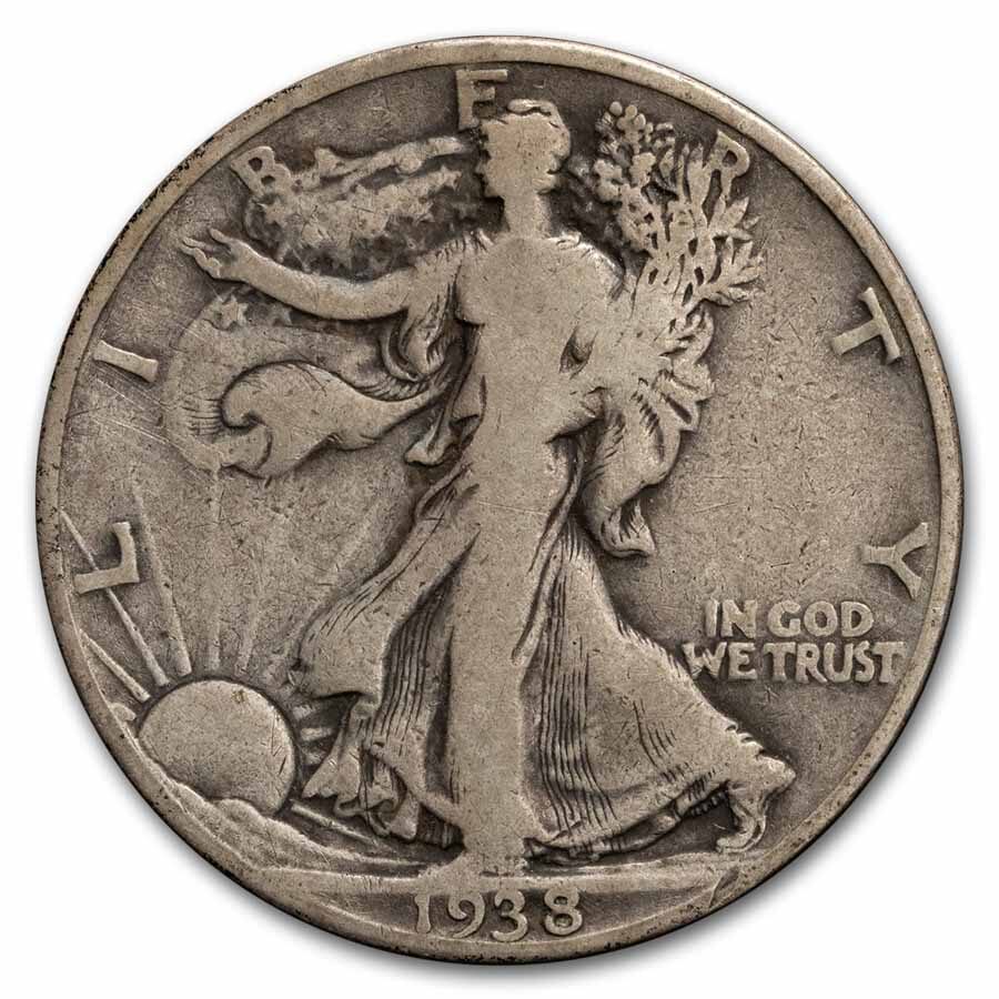 1938-D Walking Liberty Half Dollar VG