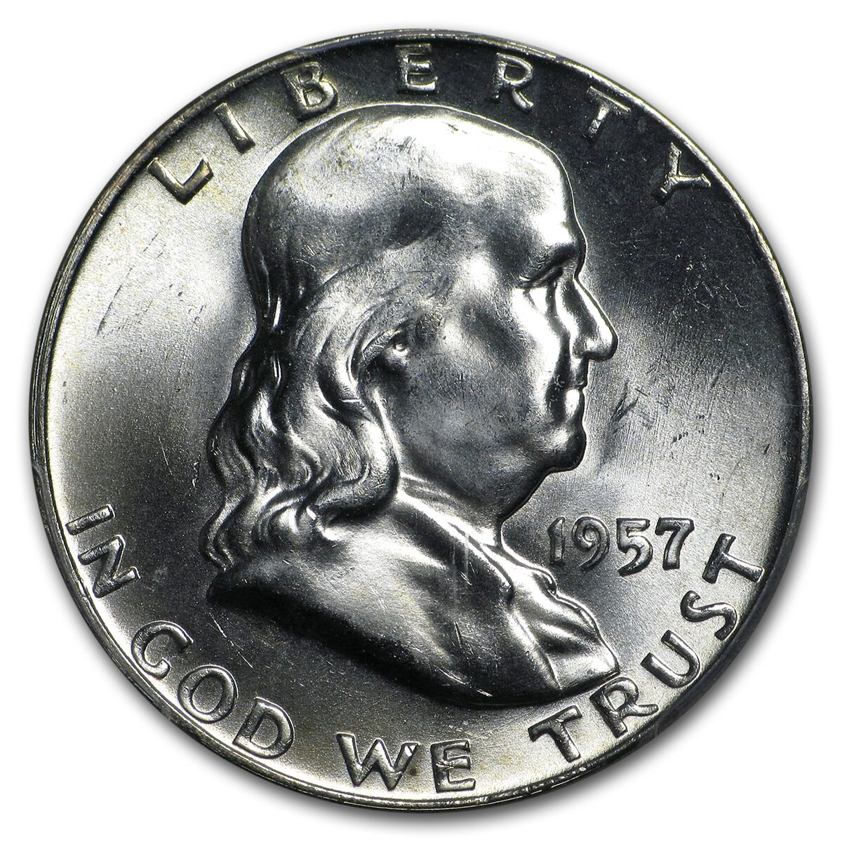 1957-D Franklin Half Dollar MS-64 PCGS (FBL)