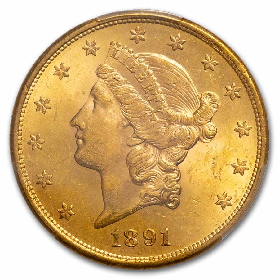 1891-S $20 Liberty Gold Double Eagle MS-63 PCGS