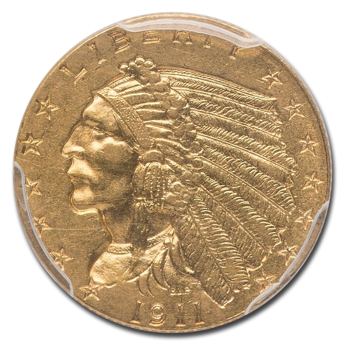 1911-D $2.50 Indian Gold Quarter Eagle AU-58 PCGS (Strong D)