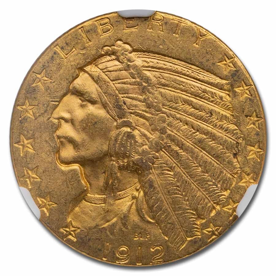 1912 $5 Indian Gold Half Eagle MS-63 NGC