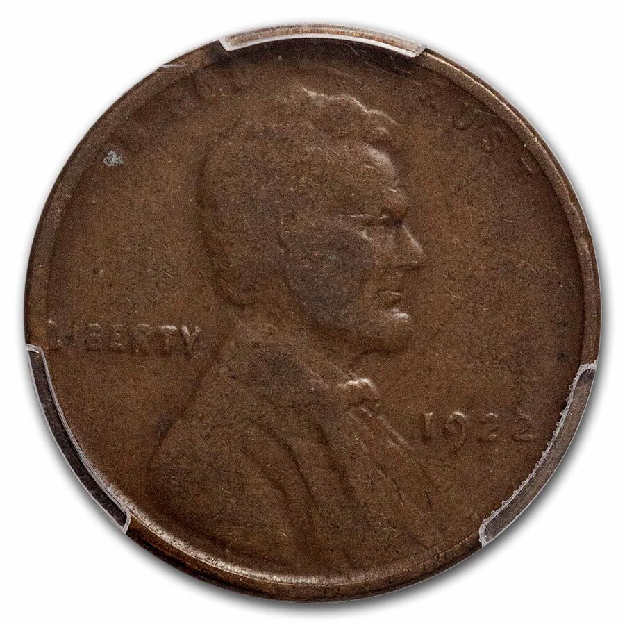 1922 Plain Lincoln Cent Strong Reverse VF-35 PCGS (Brown)
