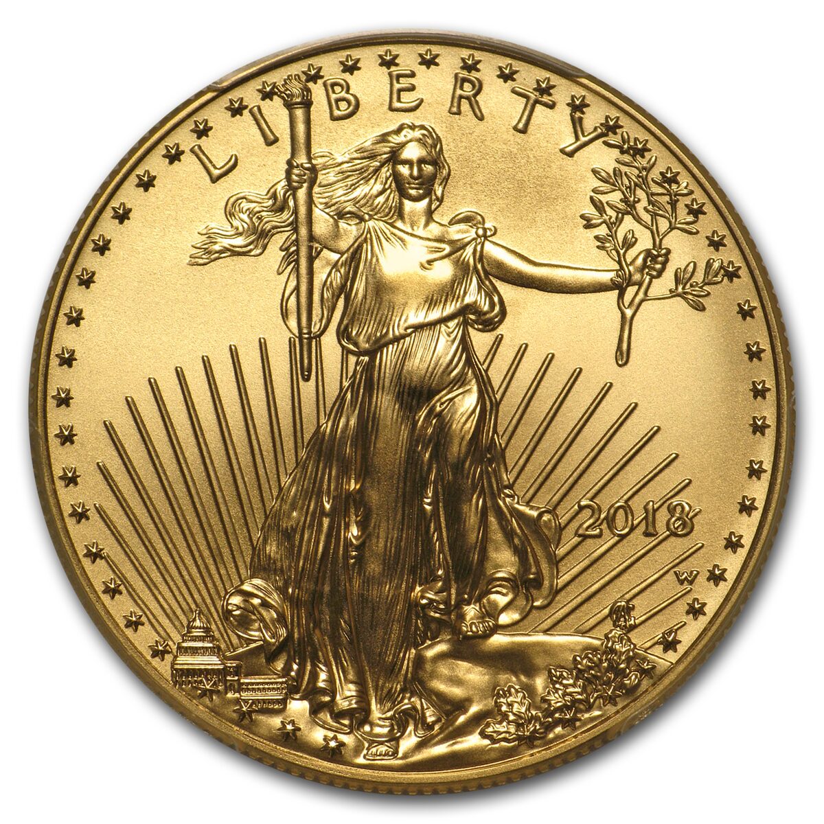 2018-W 1 oz Burnished Gold Eagle SP-70 PCGS (FirstStrike®)