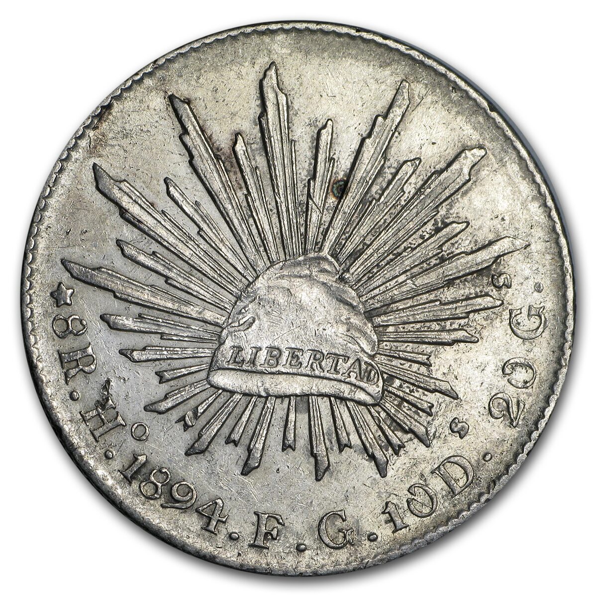 Mexico Silver 8 Reales Cap & Rays Culls (ASW .7859 oz)