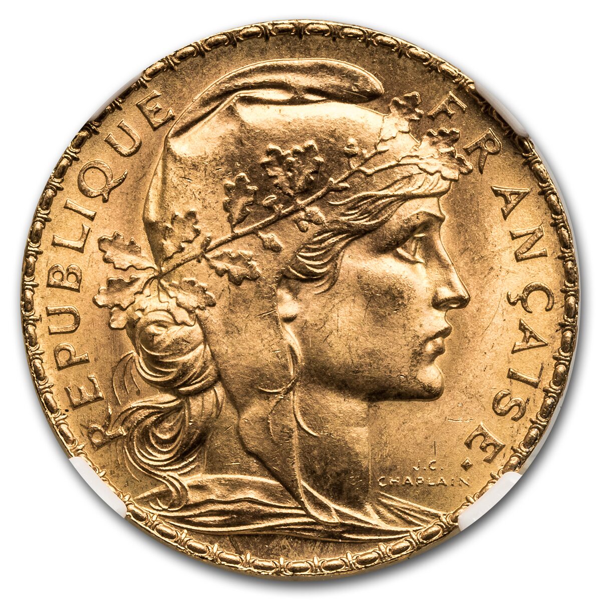 1912 France Gold 20 Francs Rooster MS-67 NGC