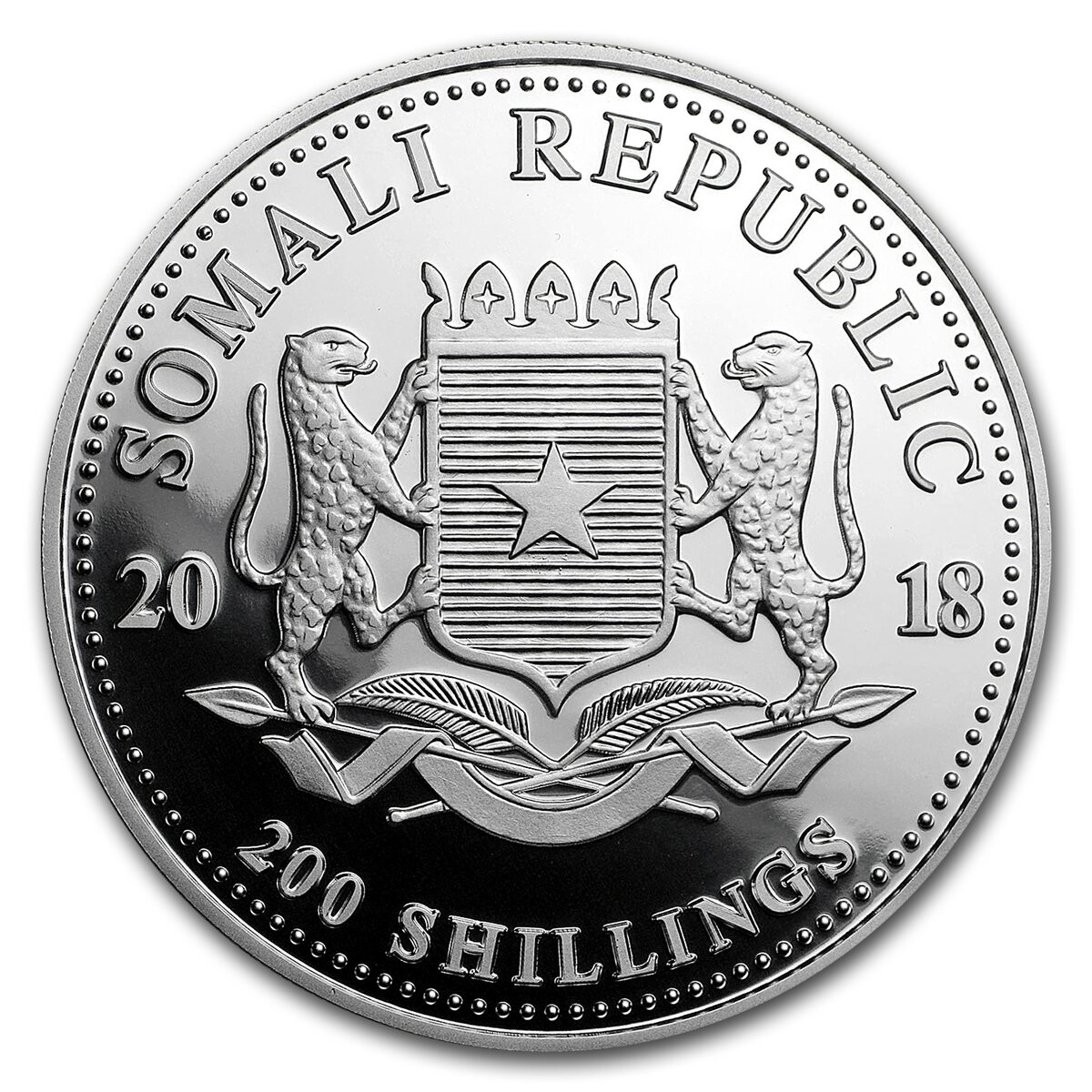 2018 Somalia 2 oz Silver Elephant BU