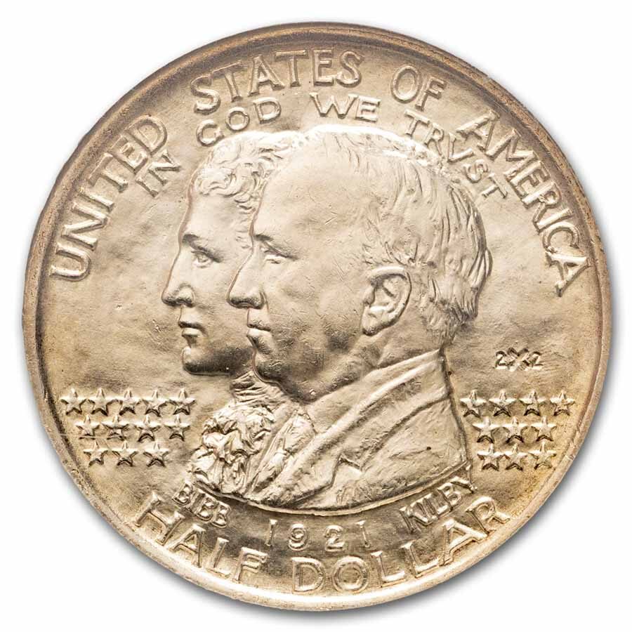 1921 2X2 Alabama Centennial Half Dollar MS-63 NGC