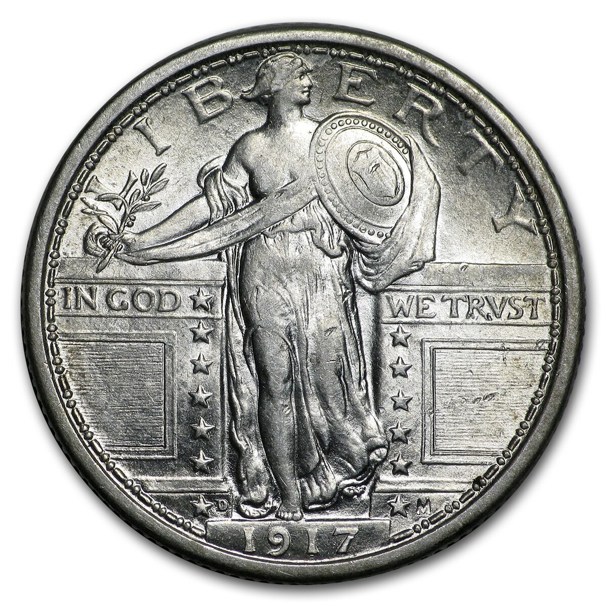 1917-D Standing Liberty Quarter Type-I AU